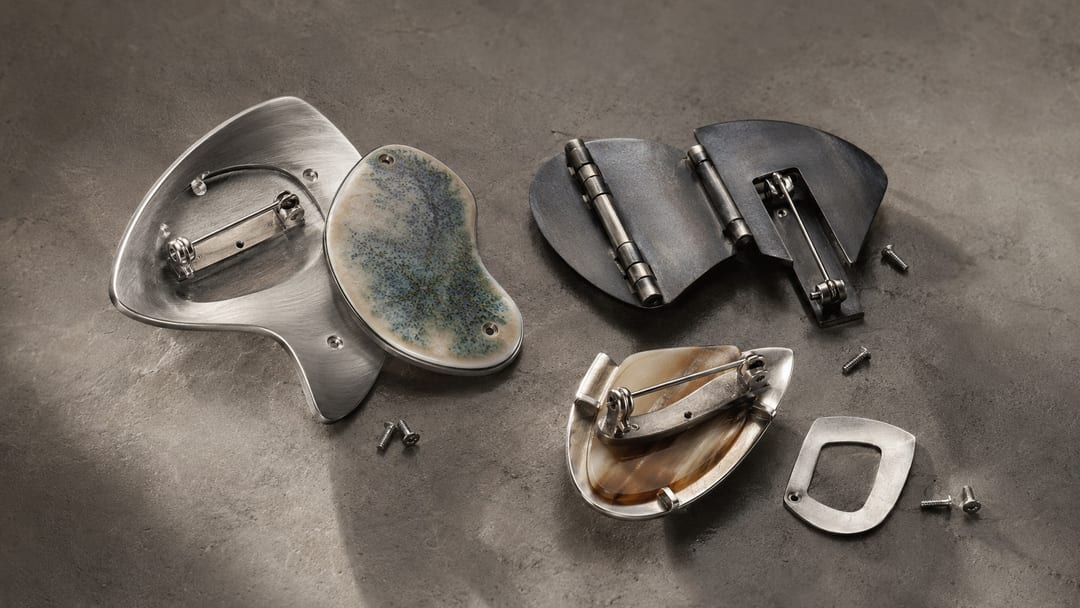 sustainable symbolic design — modular brooch components built to be repaired